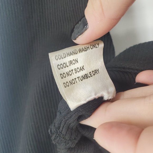 Princess Polly Becca Long Sleeve Underwire Crop Top Black Ribbed Size 6 - Picture 8 of 9